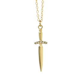 Fairy Dagger Necklace- 14k Yellow Gold