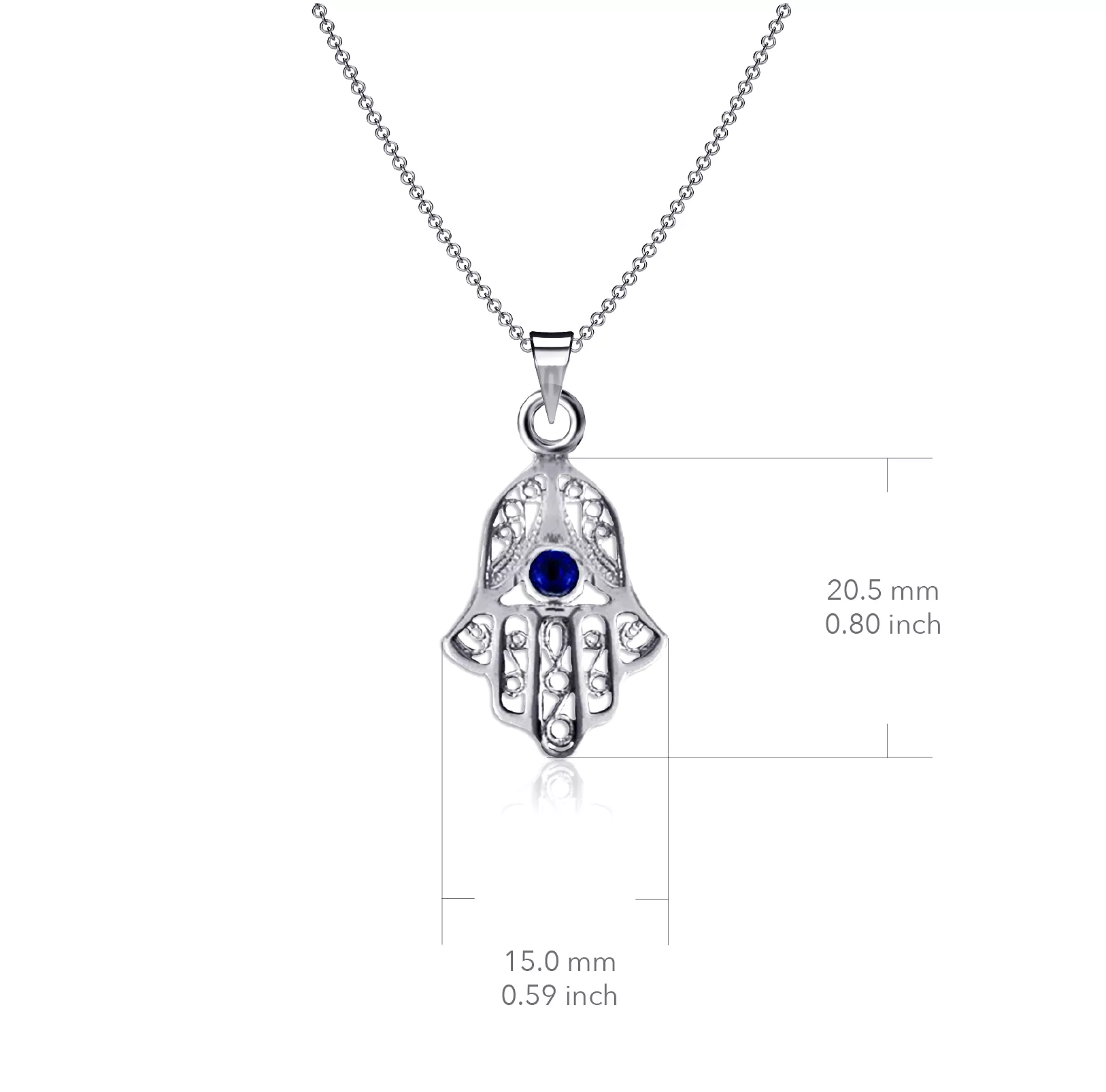 Filigree Hamsa Necklace - Silver