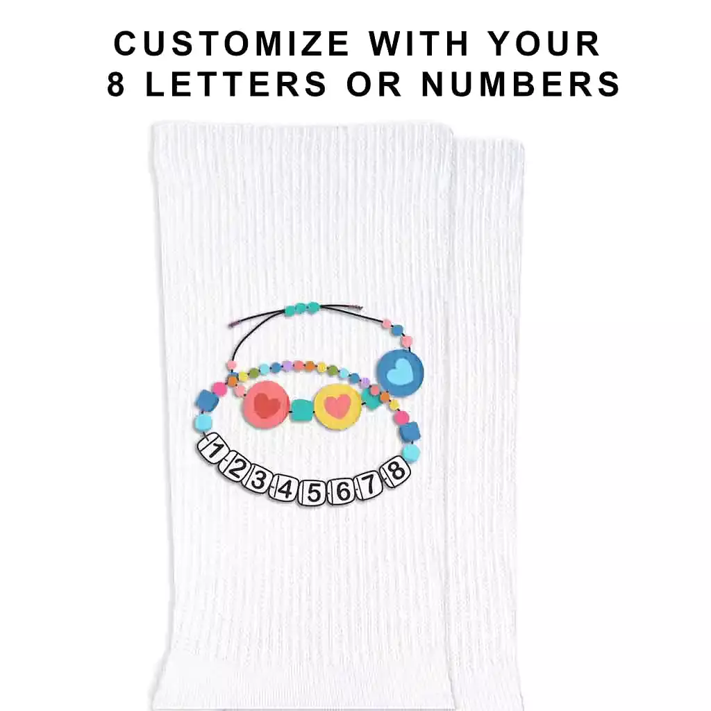 Friendship Bracelet Custom Text Designs on Socks