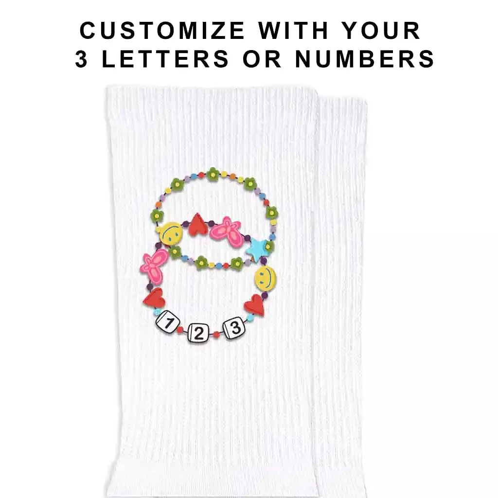 Friendship Bracelet Custom Text Designs on Socks