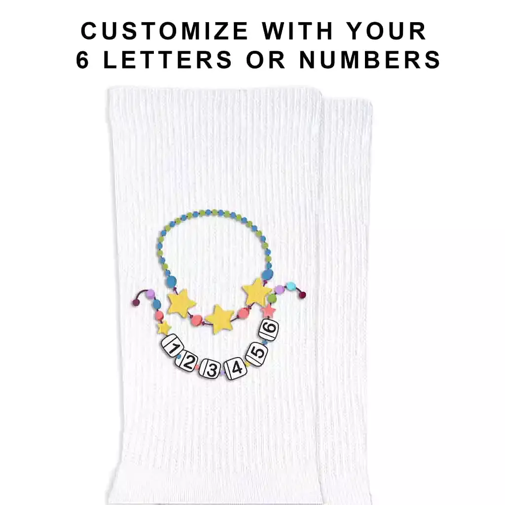 Friendship Bracelet Custom Text Designs on Socks