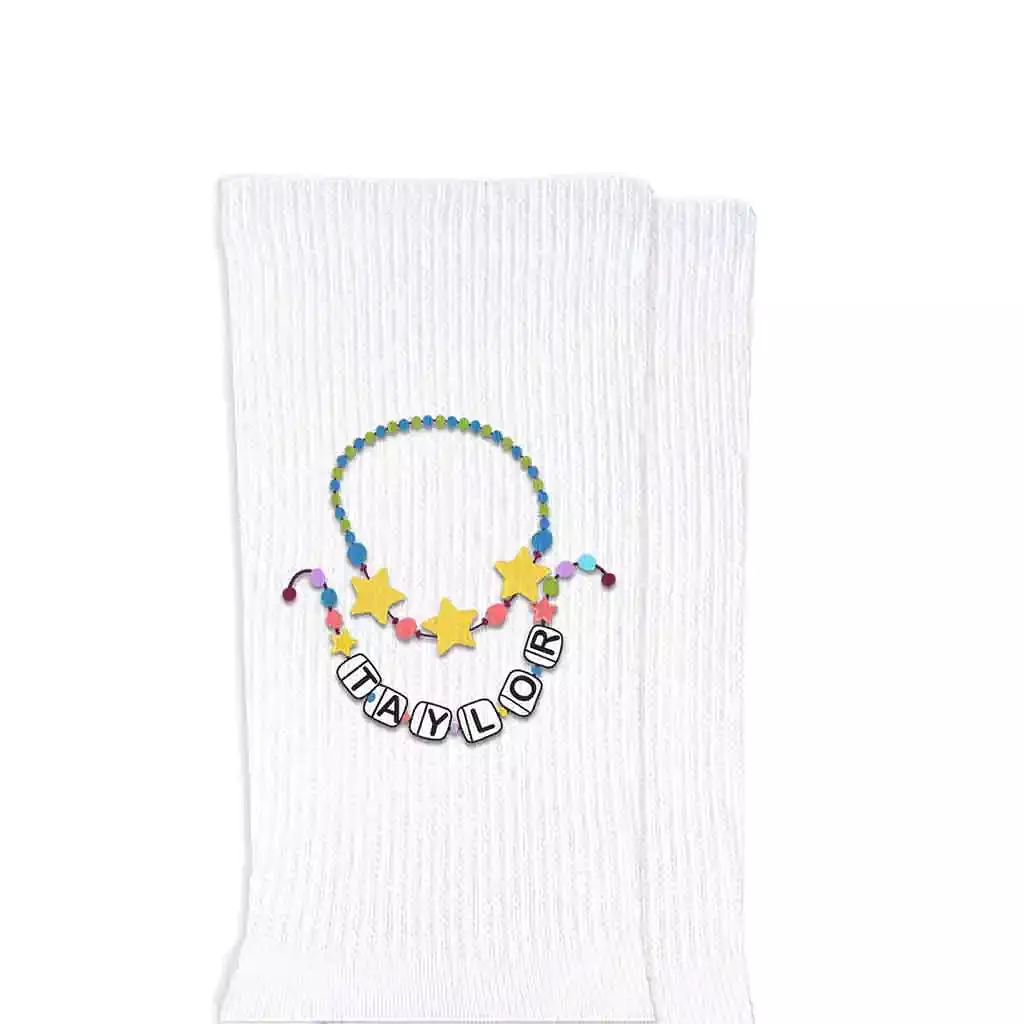 Fun Friendship Bracelet Designs on Socks