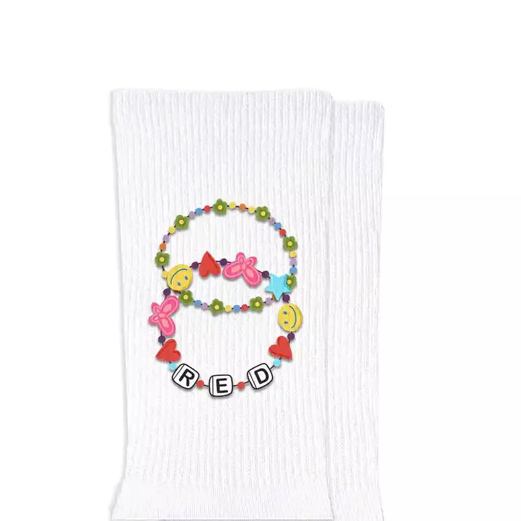 Fun Friendship Bracelet Designs on Socks