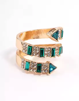 Gold Emerald Wrap Ring