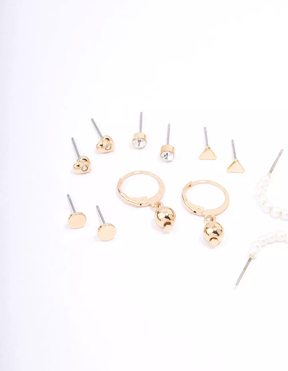 Gold Flower & Heart Earring 12-Pack