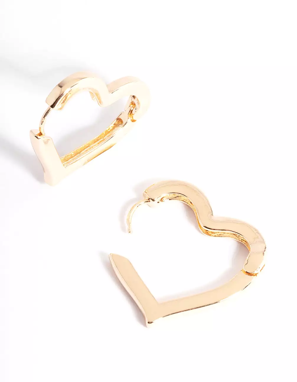 Gold Large Heart Huggie Earrings