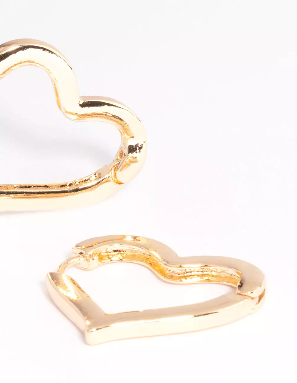 Gold Large Heart Huggie Earrings