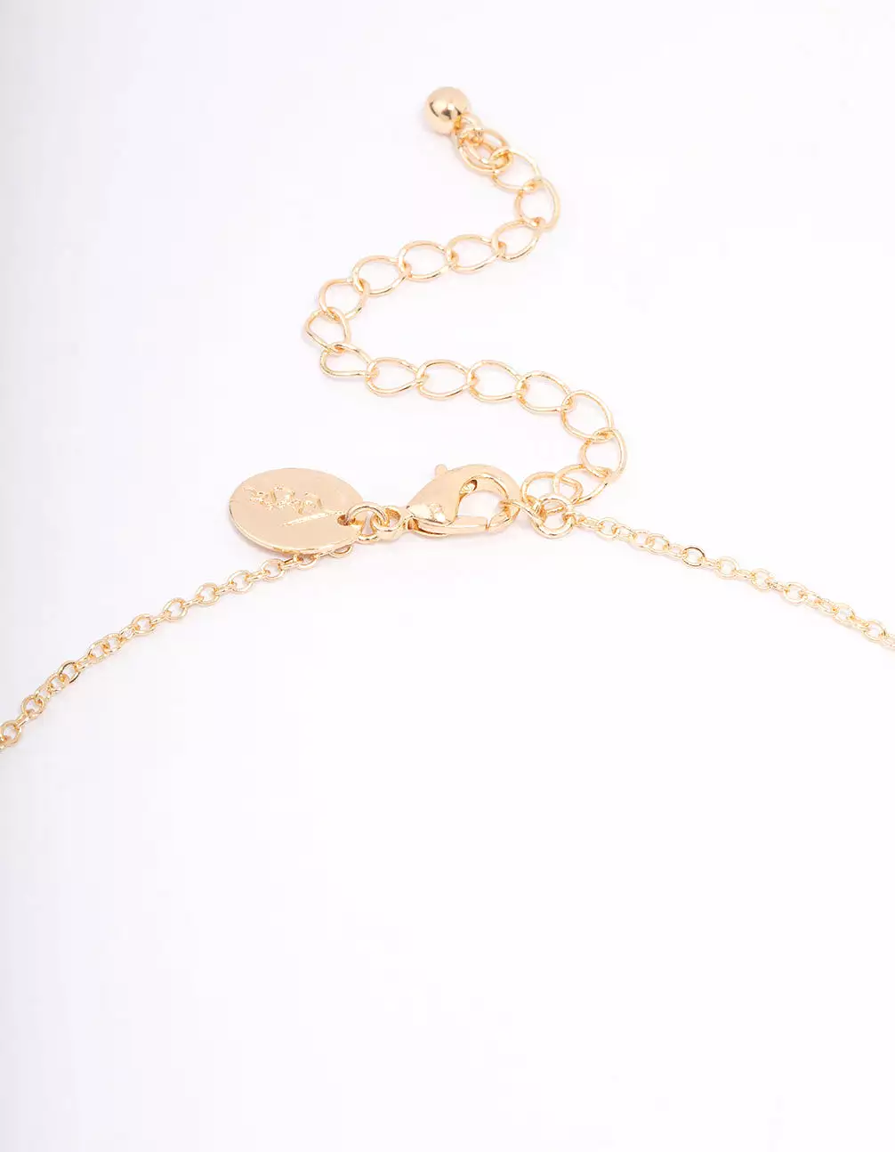 Gold Plated Diamante Station Pendant Necklace