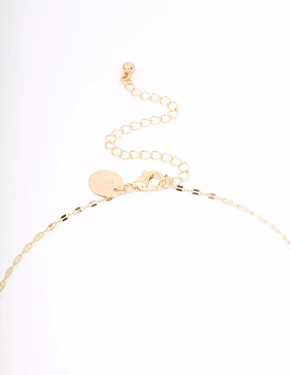 Gold Plated Simple Cross Station Chain Necklace