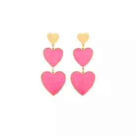 Gold Rim Colored Heart Earrings