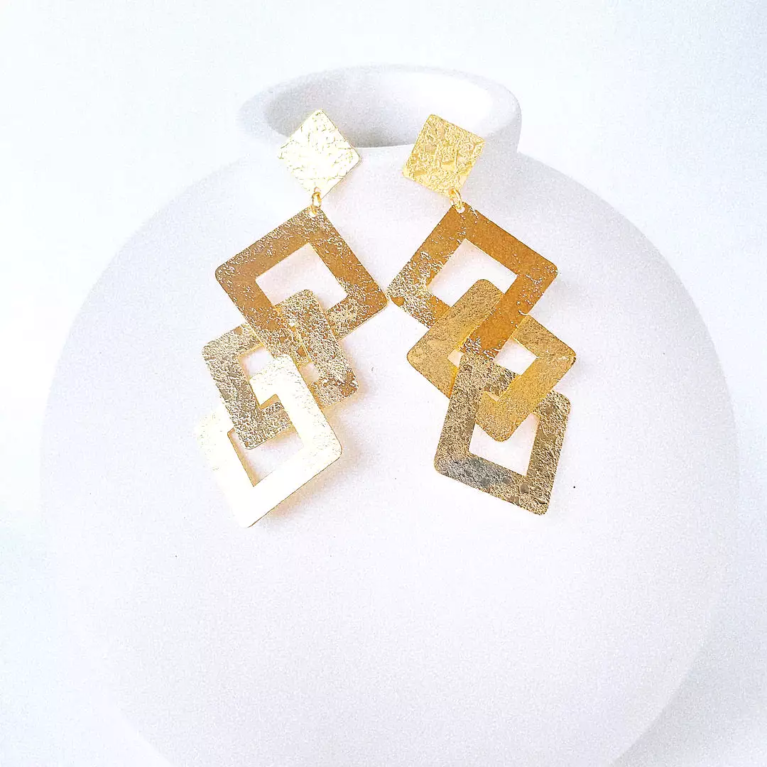 Gold Triad Treasure Jewels Earrings