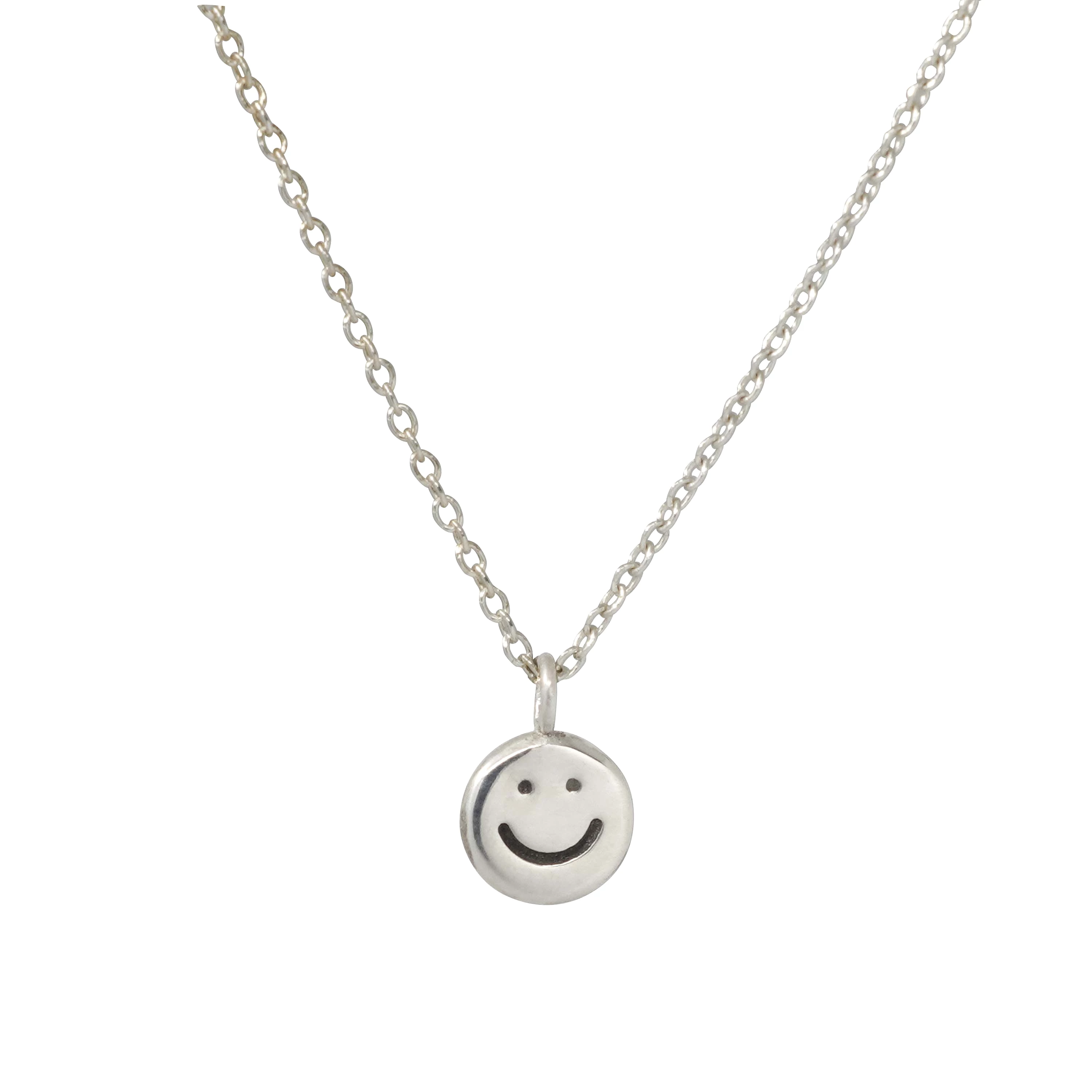 Happy Face Necklace - Sterling Silver