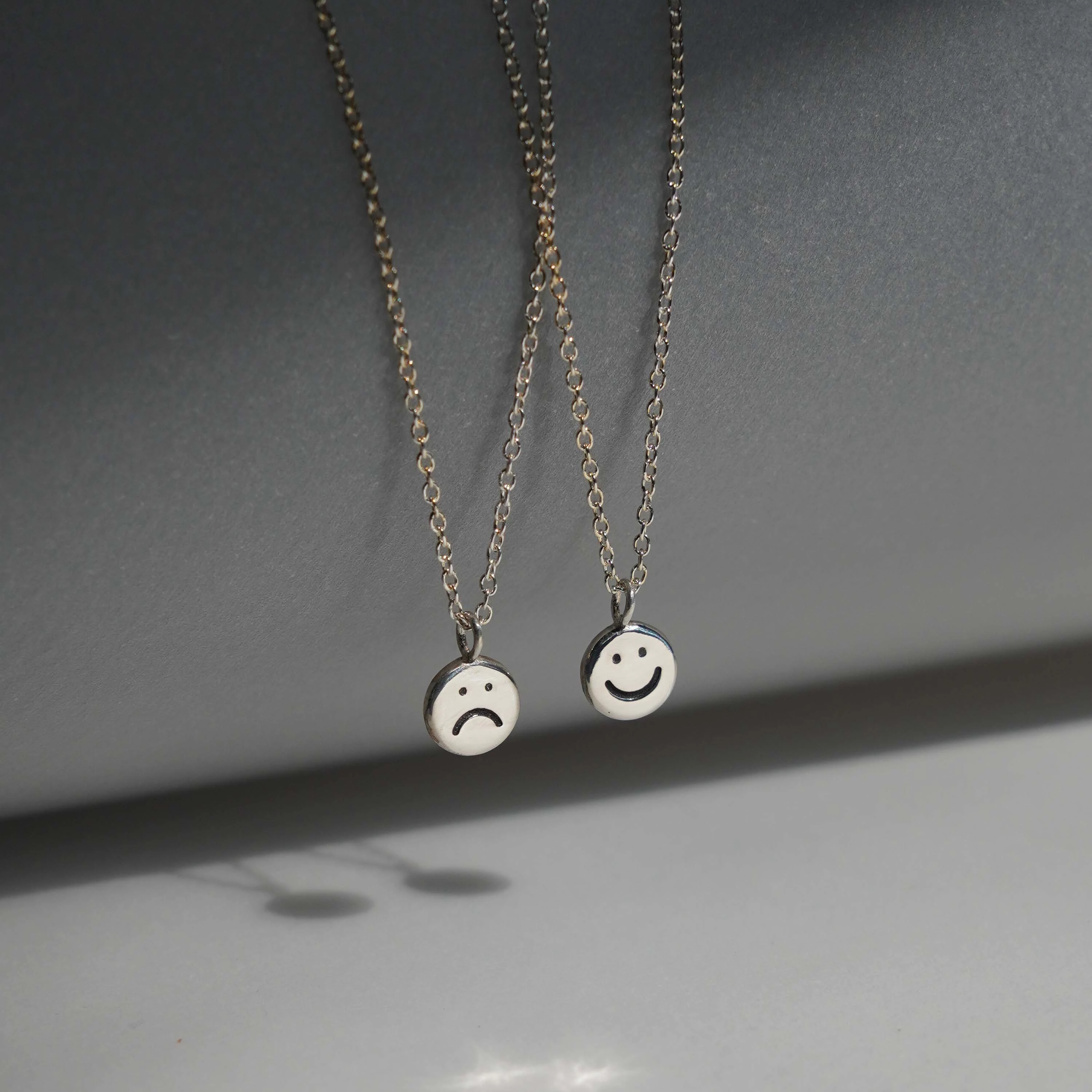 Happy Face Necklace - Sterling Silver