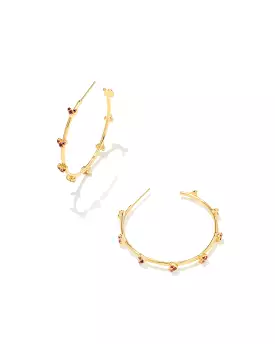 Haven Crystal Heart Hoop Earrings