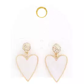 Heart Rhinestone Bead Dangle Earring