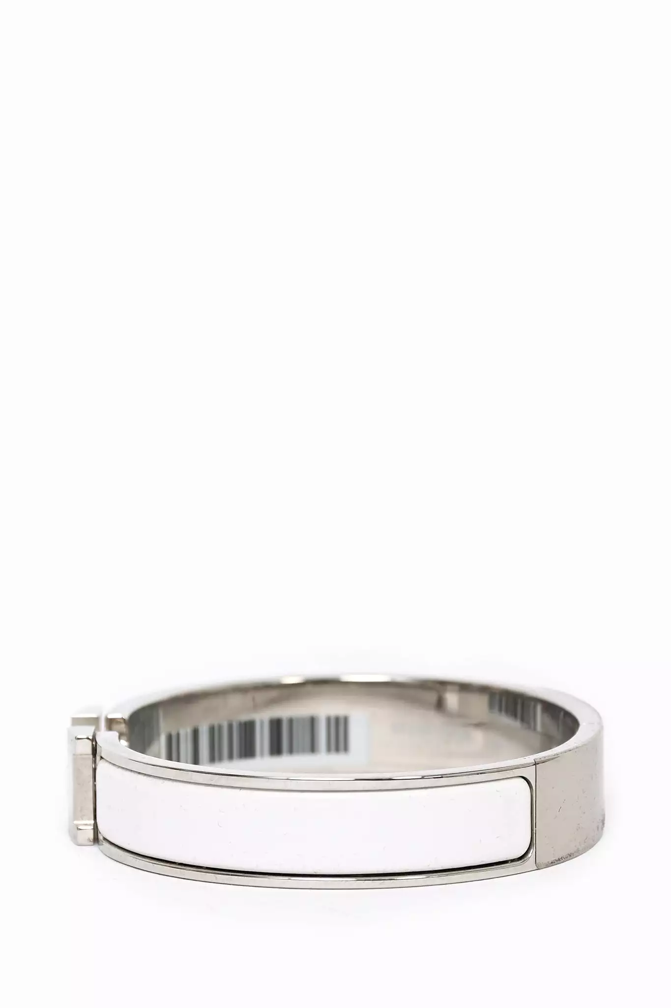 Hermes White/Silver Clic Bracelet