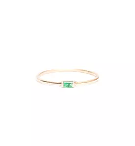 Horizontal Emerald Baguette Ring