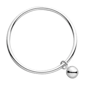 Iron Clay Bangle Silver with Ball