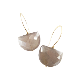 J. Mills Half Moon Chocolate Moonstone Earrings