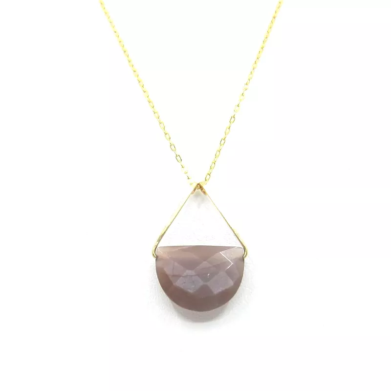 J. Mills Half Moon Chocolate Moonstone Necklace