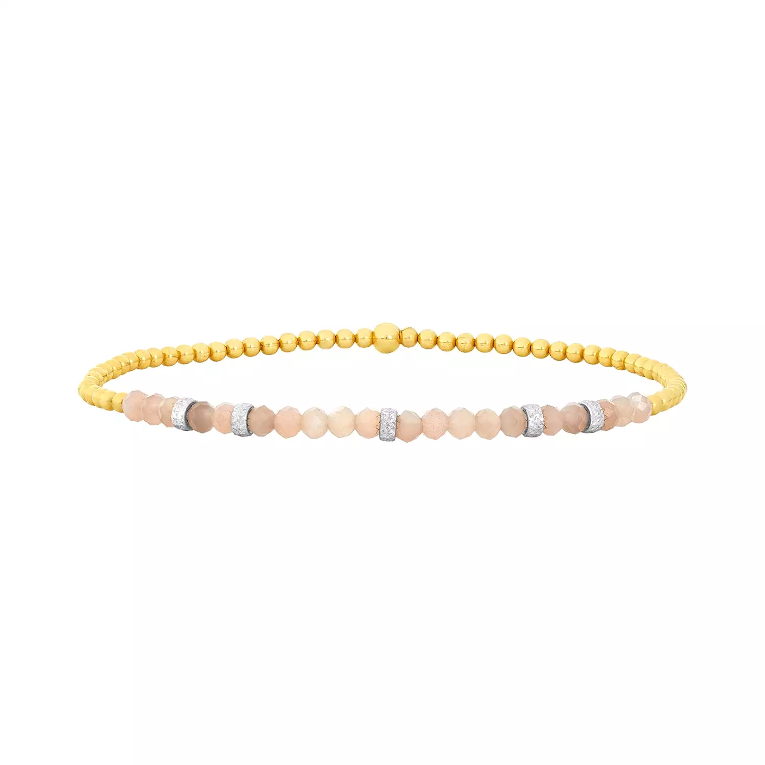 Karen Lazar Design 2mm Signature Bracelet with Mauve Moonstone and Sterling Silver Rondelles