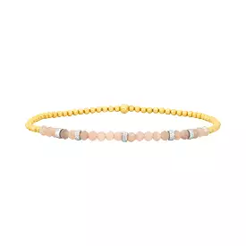 Karen Lazar Design 2mm Signature Bracelet with Mauve Moonstone and Sterling Silver Rondelles