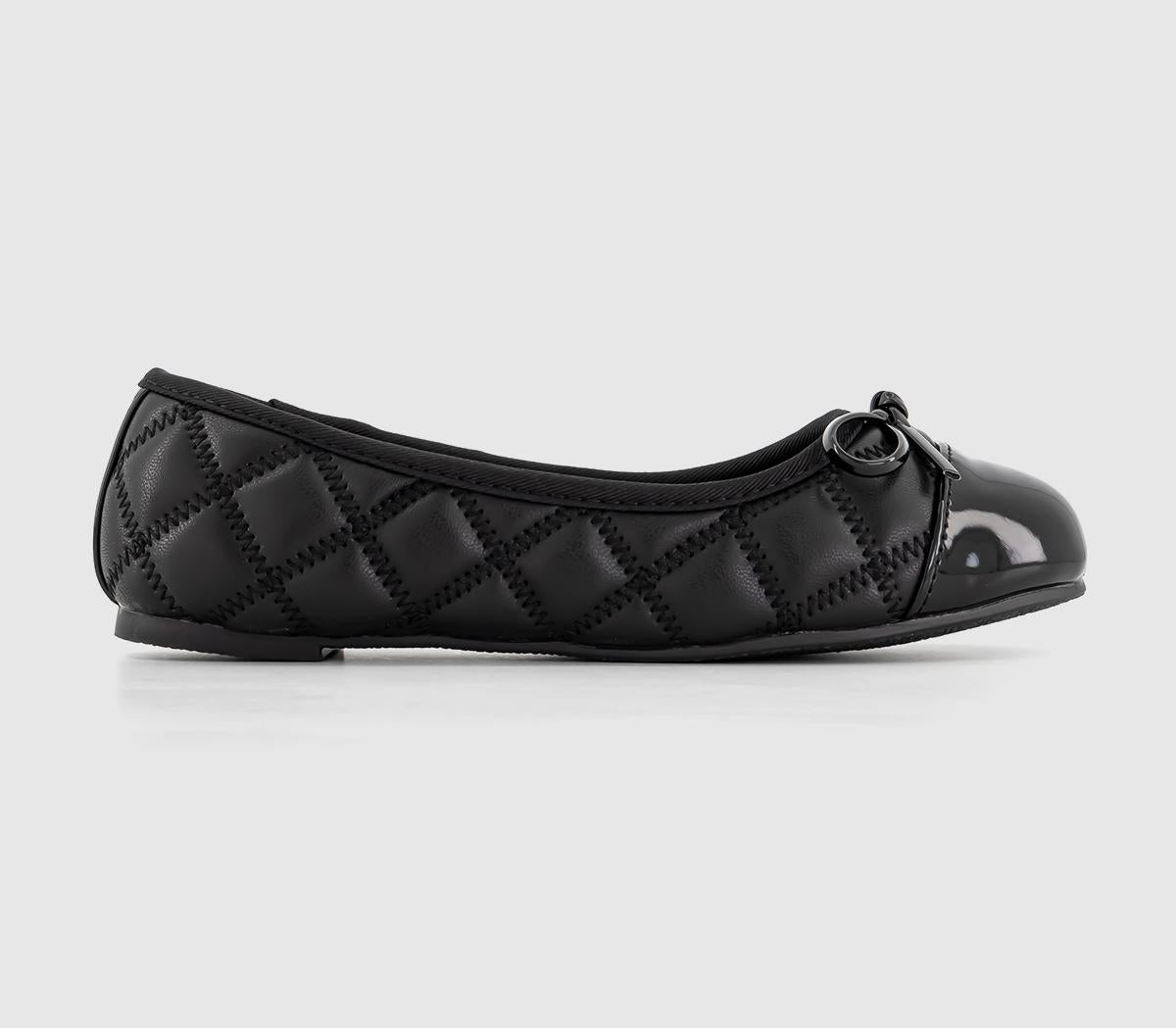 Kids Office Garnet Quilted Ballerina Black