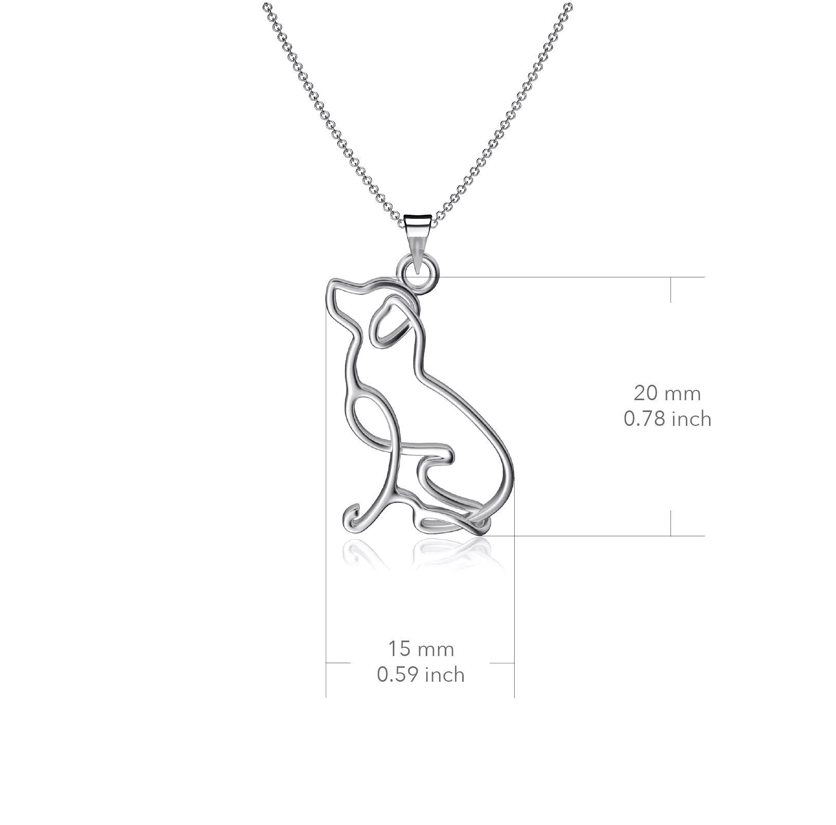 Labrador Silhouette Pendant Necklace - Silver