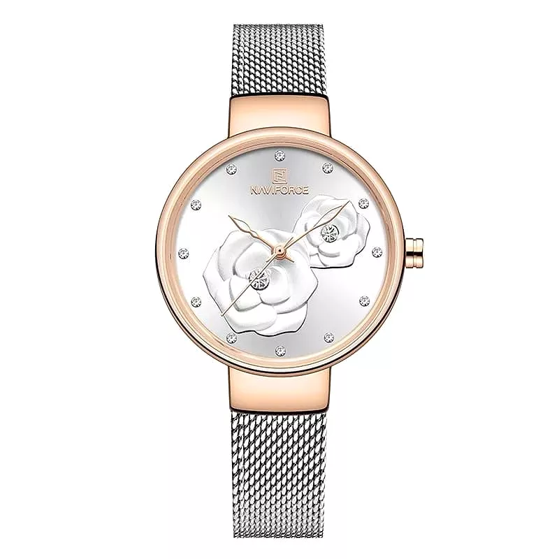 Ladies Stylish Metallic Bracelet Watch