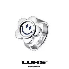 LURS Blue smiley flower ring