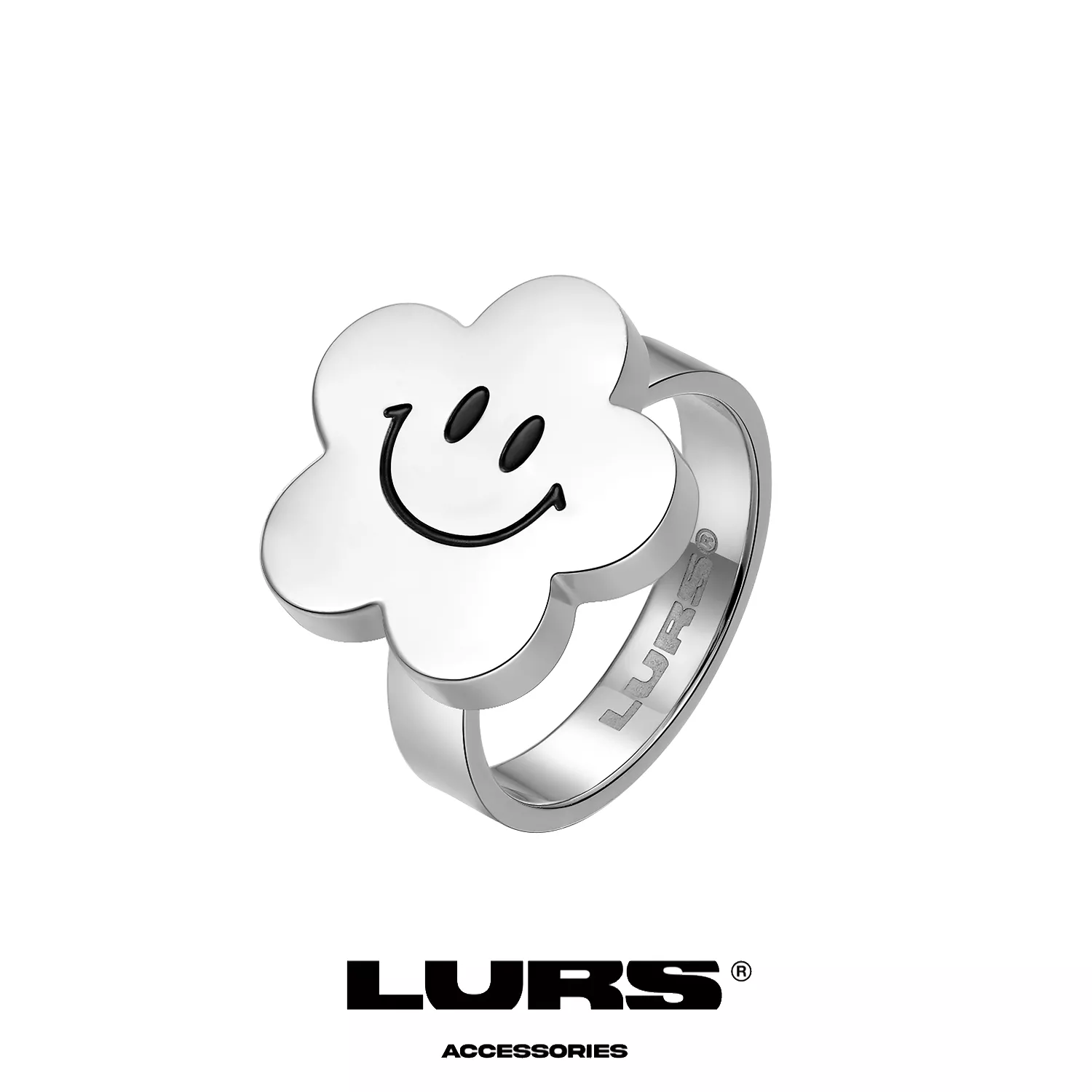 LURS Flat smiley flower ring