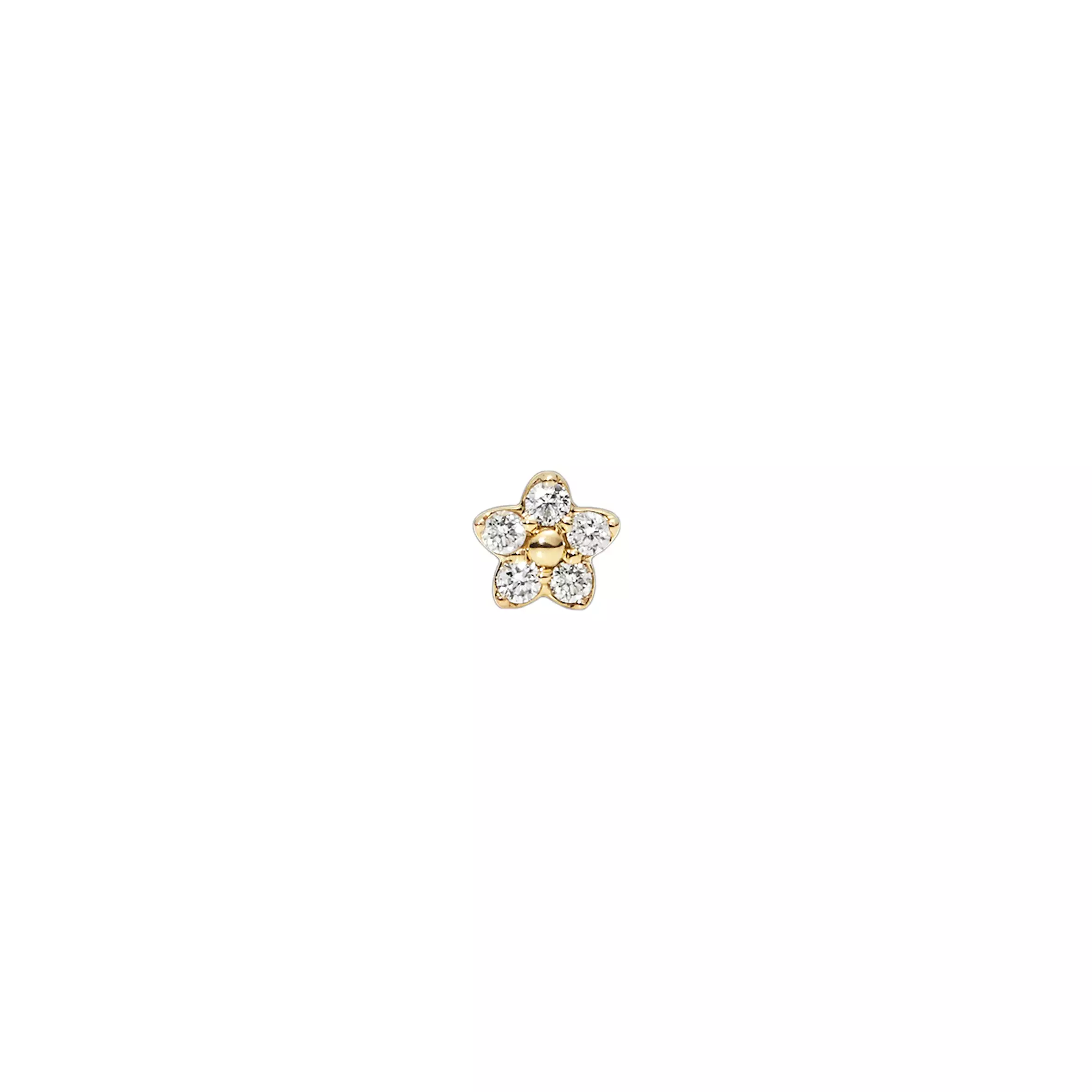 MBF Daisy 3 Stud or Labret, 14k Yellow Gold