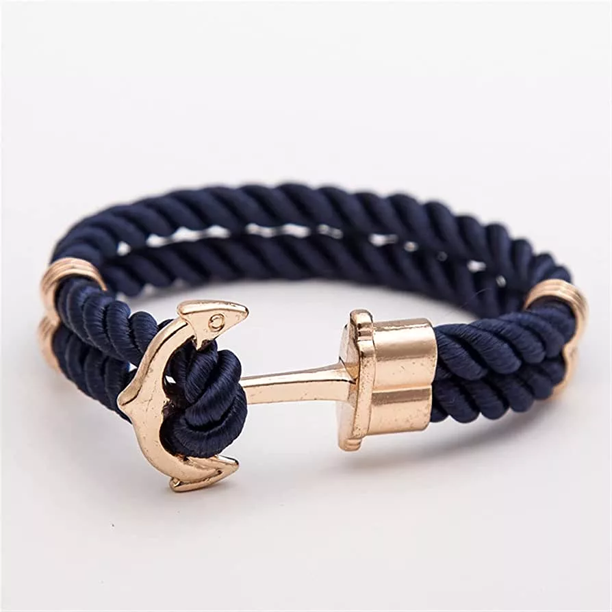 Men Bracelet Vintage Anchor Braslet Homme Camping Jewelry Survival Braclet Double Red String Brazalete Gift For Him