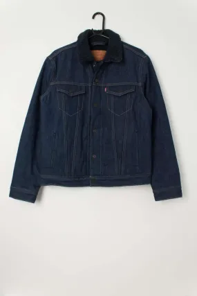 Men’s Levis blue sherpa denim trucker jacket – Medium