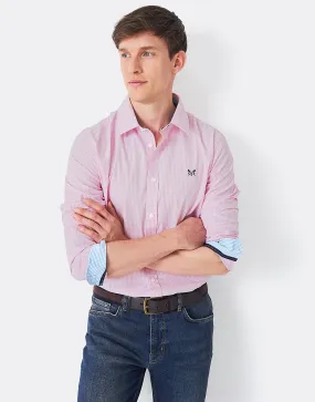 Men's Crew Pink Slim Fit Gingham Shirt from Crew Clothing Company