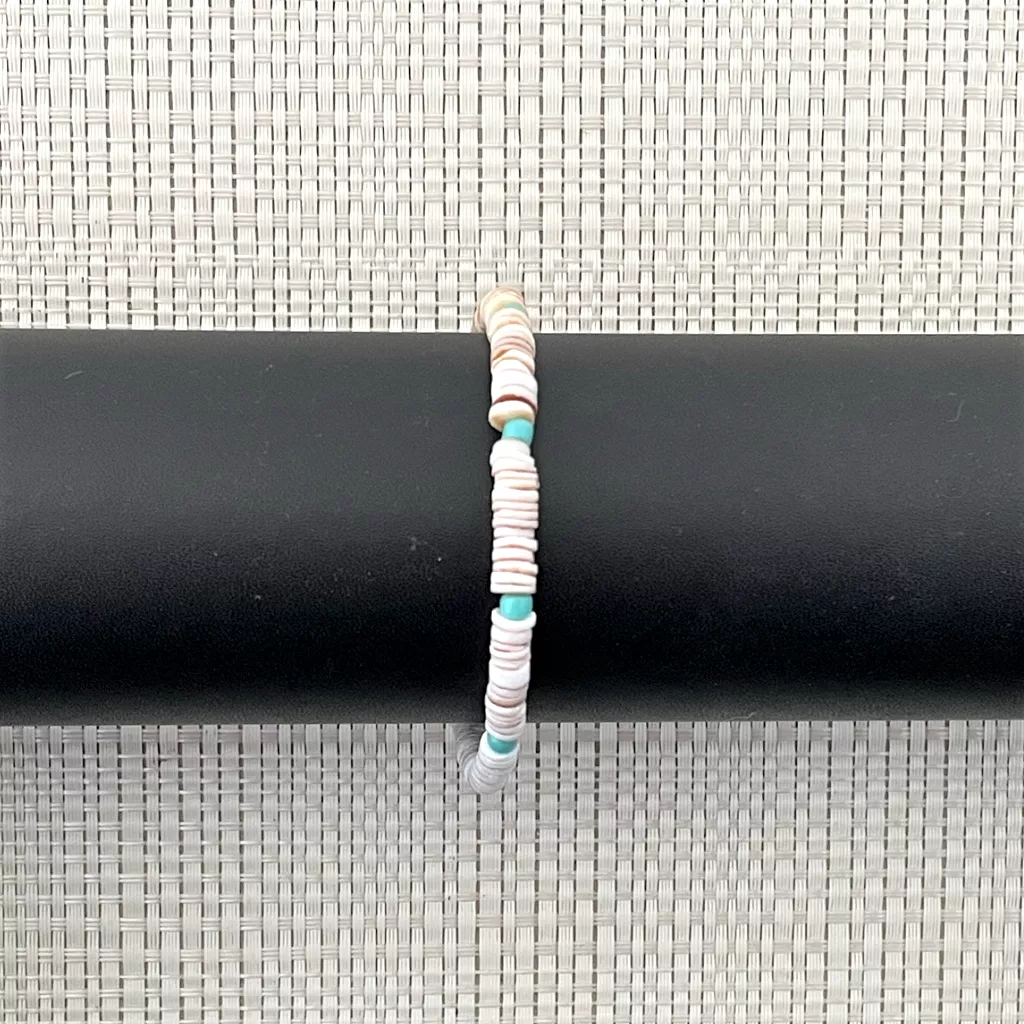 Mens Heishi and Turquoise Beaded Bracelet