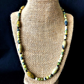 Men's Yellow Turquoise Beaded Necklace