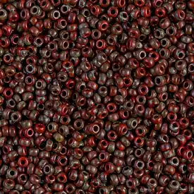 Miyuki Boncuk, MiyukiRoundBeads 6/0-4513 Picasso Opaque Red Garnet