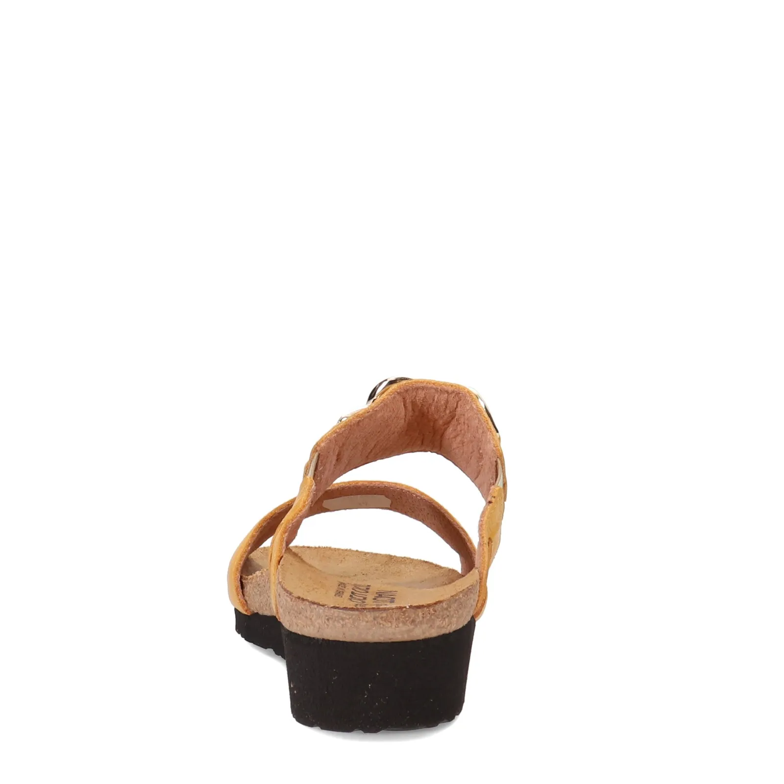 Naot Womens Victoria Dressy Wedge Slide Sandal- Marigold Leather