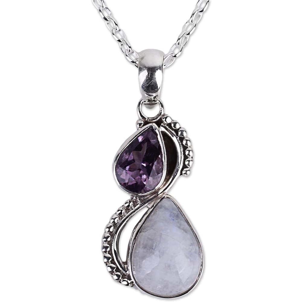 NOVICA Amethyst Rainbow Moonstone .925 Sterling