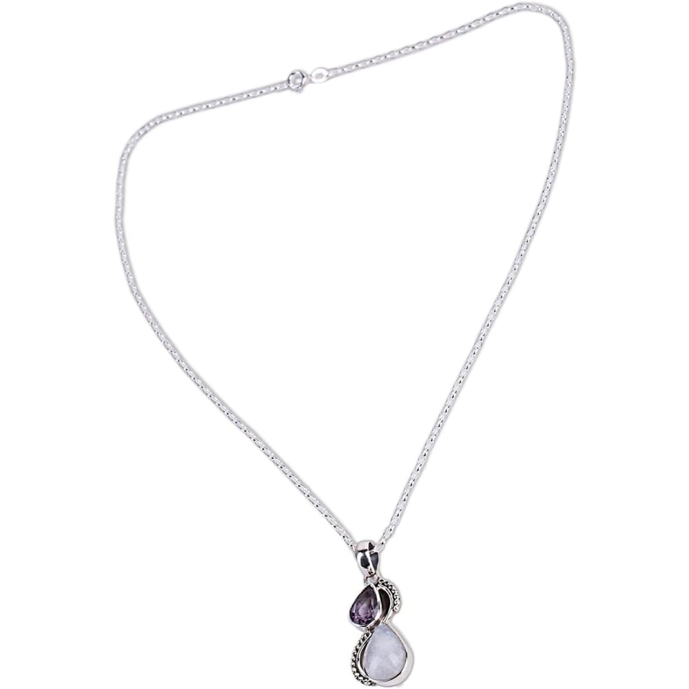 NOVICA Amethyst Rainbow Moonstone .925 Sterling