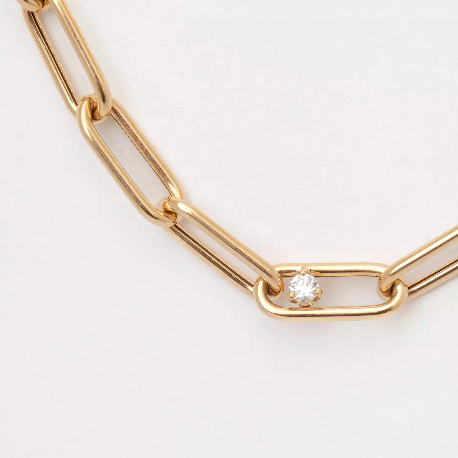 Paperclip Link Station with Diamond Necklace