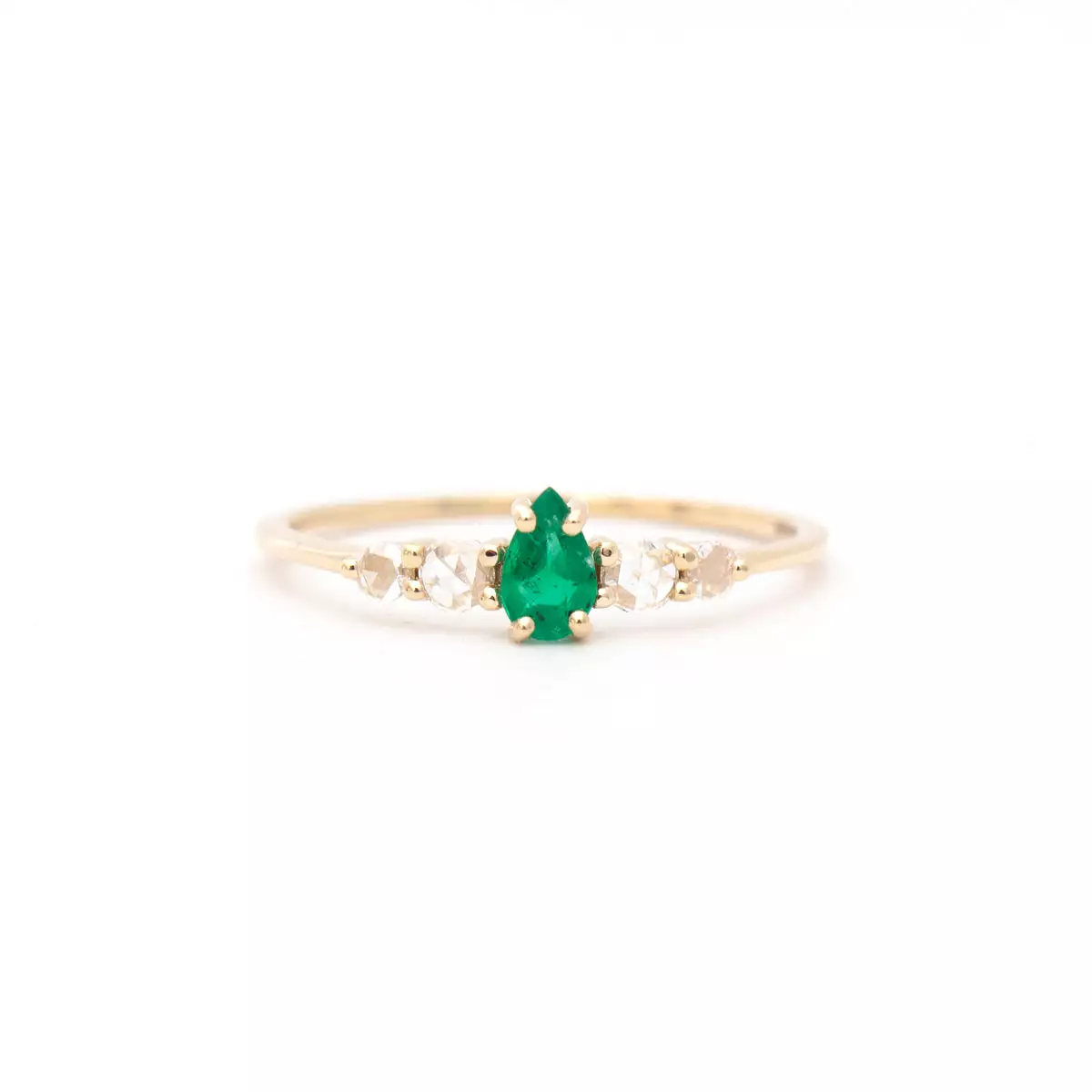 Pear Emerald Bellatrix Ring