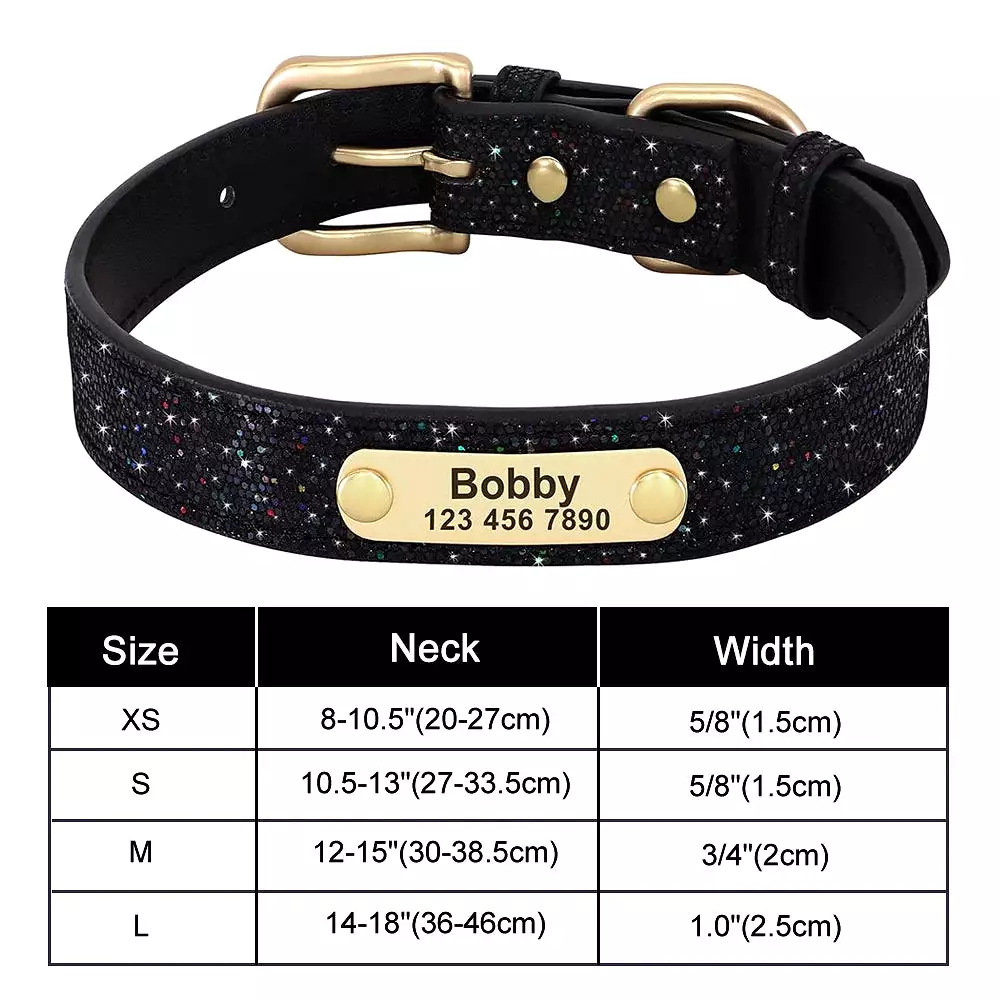 Personalized Dog Collar Bling Customized Anti-lost Pet ID Collar Adjustable Pet Necklace With Engraved Tag For Small Medium Dogs