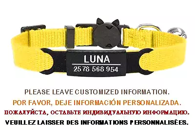 Personalized ID Free Engraving Cat Collar Safety Breakaway Small Dog Cute Nylon Adjustable for Puppy Kittens Necklace