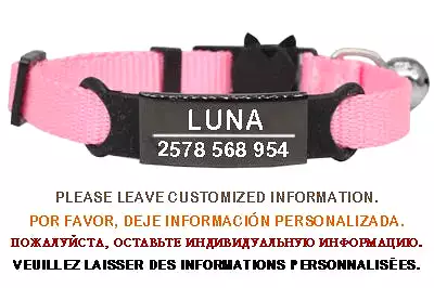 Personalized ID Free Engraving Cat Collar Safety Breakaway Small Dog Cute Nylon Adjustable for Puppy Kittens Necklace