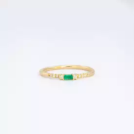 Petite Emerald Baguette Equilibrium Ring