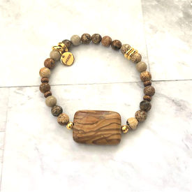 PIcture Jasper Stone Beaded Bracelet