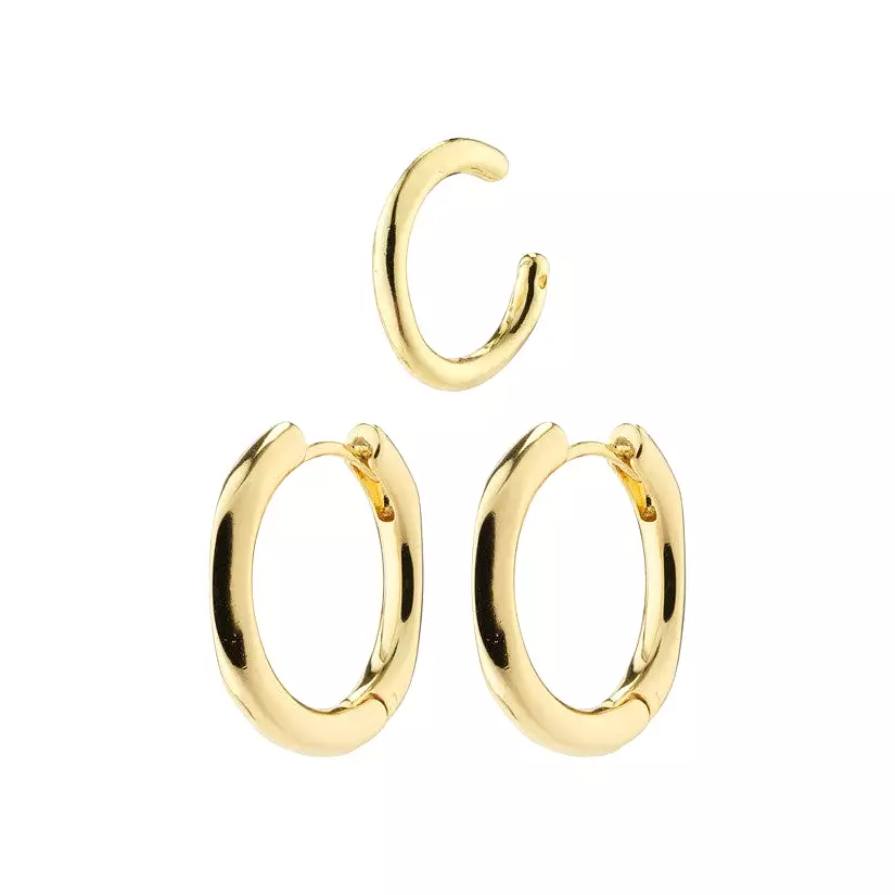 PILGRIM Pause Hoop Earring & Cuff Set