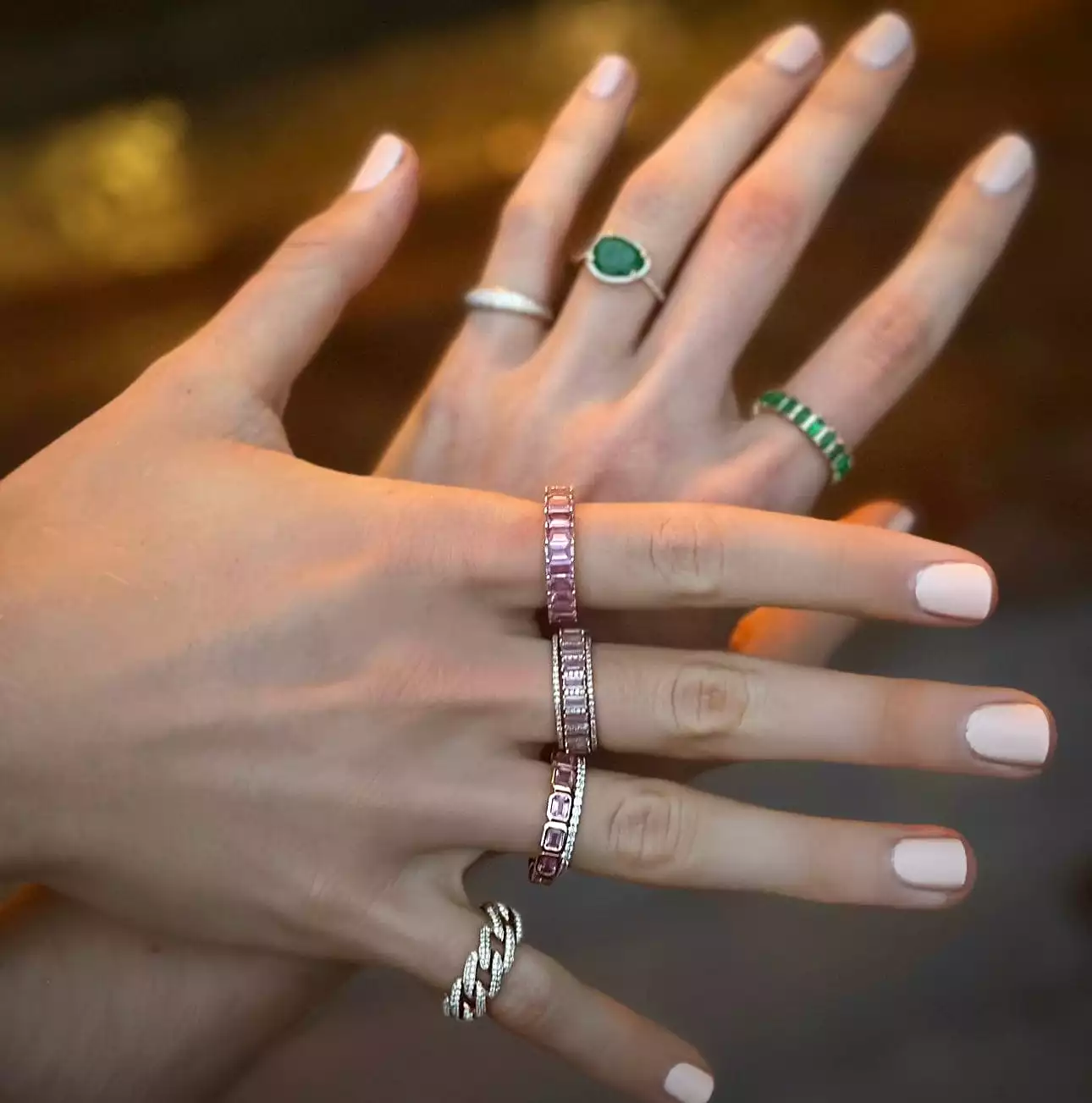 Pink Sapphire and Diamond Eternity Ring